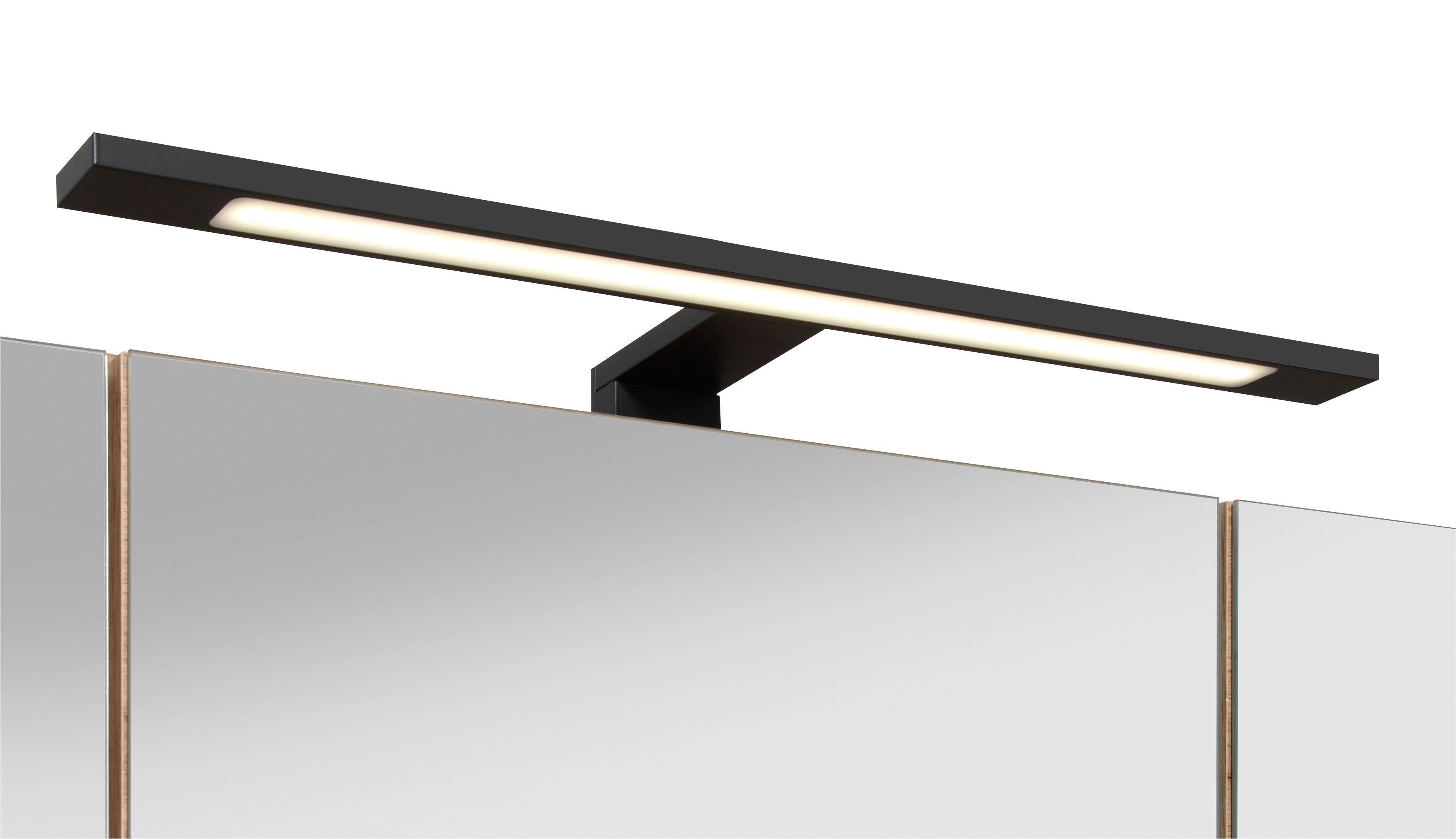 welltime Spiegelschrank Trento, verschiedene Ausführungen und Farben Breite 100 cm, mit 3D-Effekt, Spiegeltüren, Inklusive LED-Beleuchtung – Bild 5 von 5