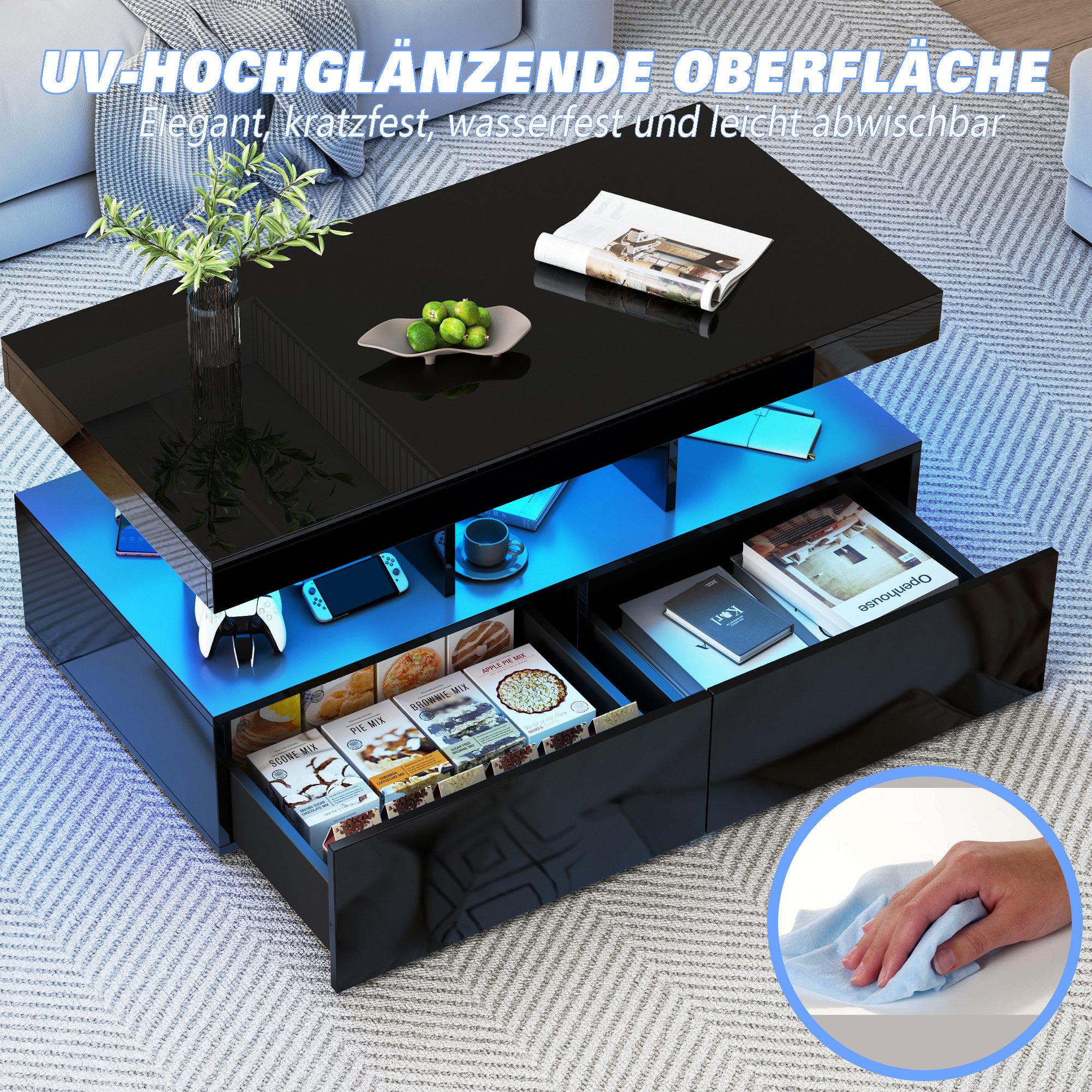 FUROKOY Couchtisch Sofatisch Beistelltisch Wohnzimmer mit günstig online kaufen