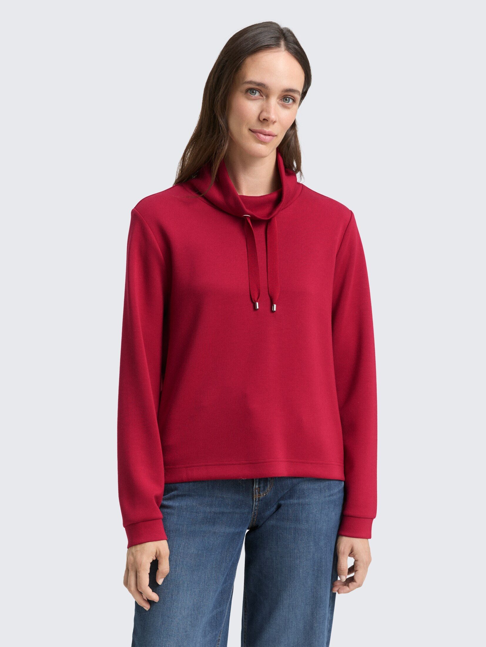 TOM TAILOR Sweatshirt Strick & Sweatshirts Scuba Sweatshirt mit Stehkragen günstig online kaufen