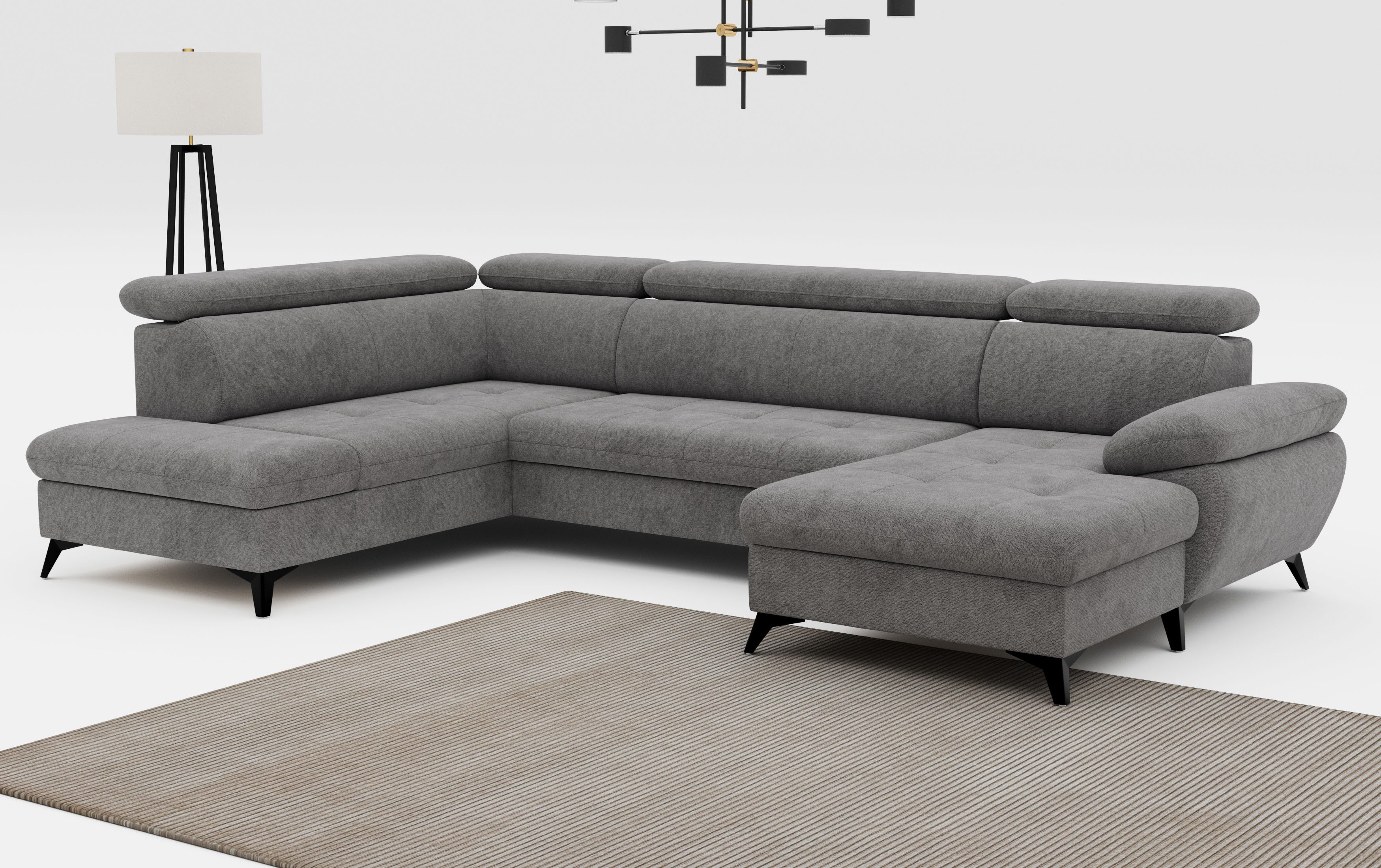 COTTA Wohnlandschaft Hudson U-Form, mit Kopfteilverstellung, wahlweise mit Bettfunktion & Bettkasten