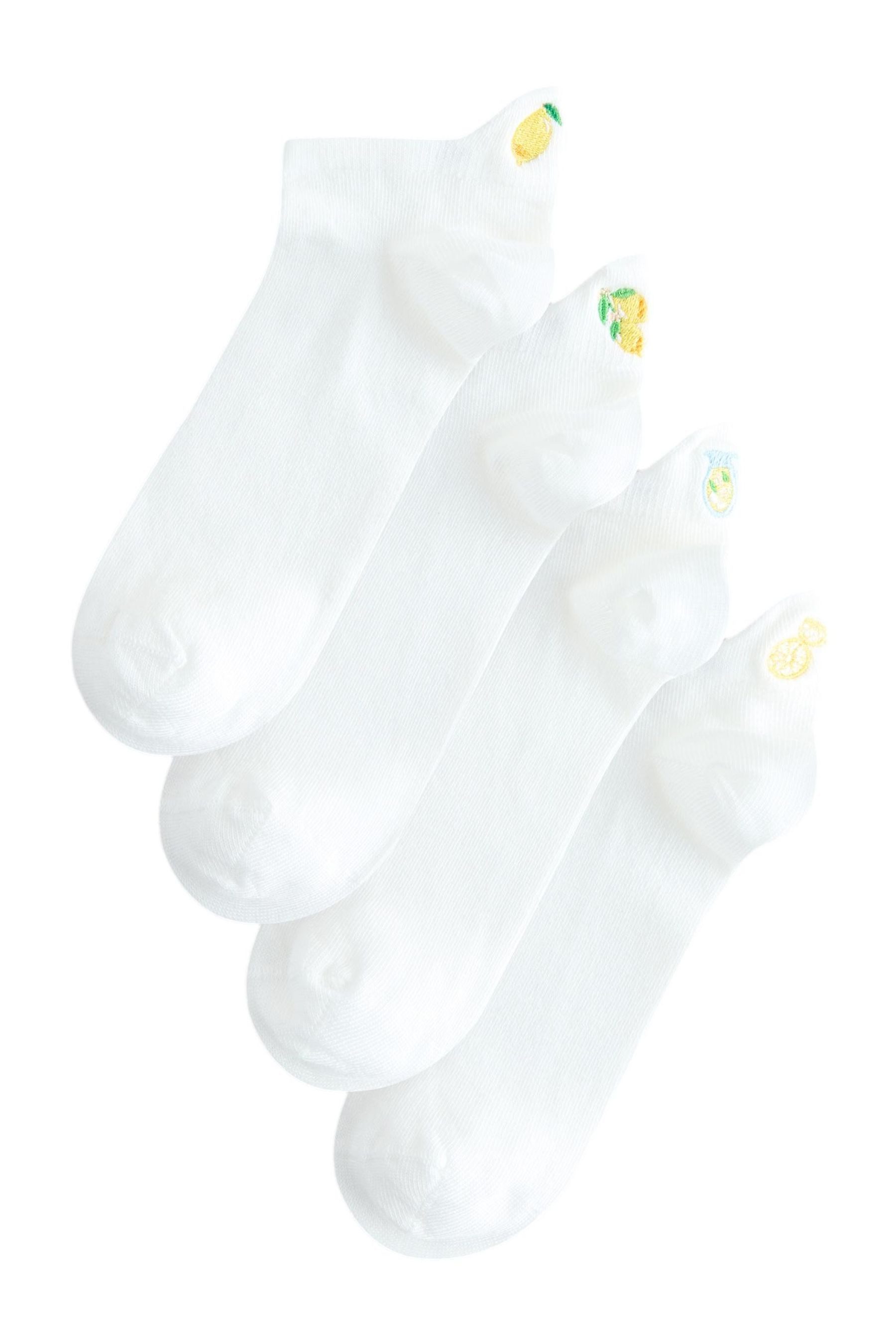 Next Basicsocken Sneaker-Socken mit gesticktem Motiv, 4er-Pack (1-Paar)