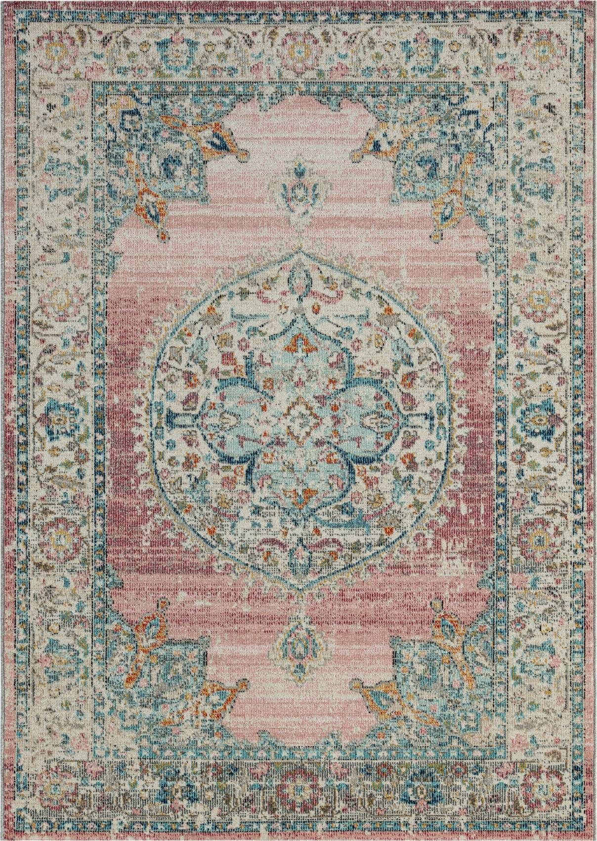 Floornovo Outdoorteppich In- & Outdoor Teppich Pink versch. Größen - rechteckig für die Terrass, rechteckig, Terrassenteppich