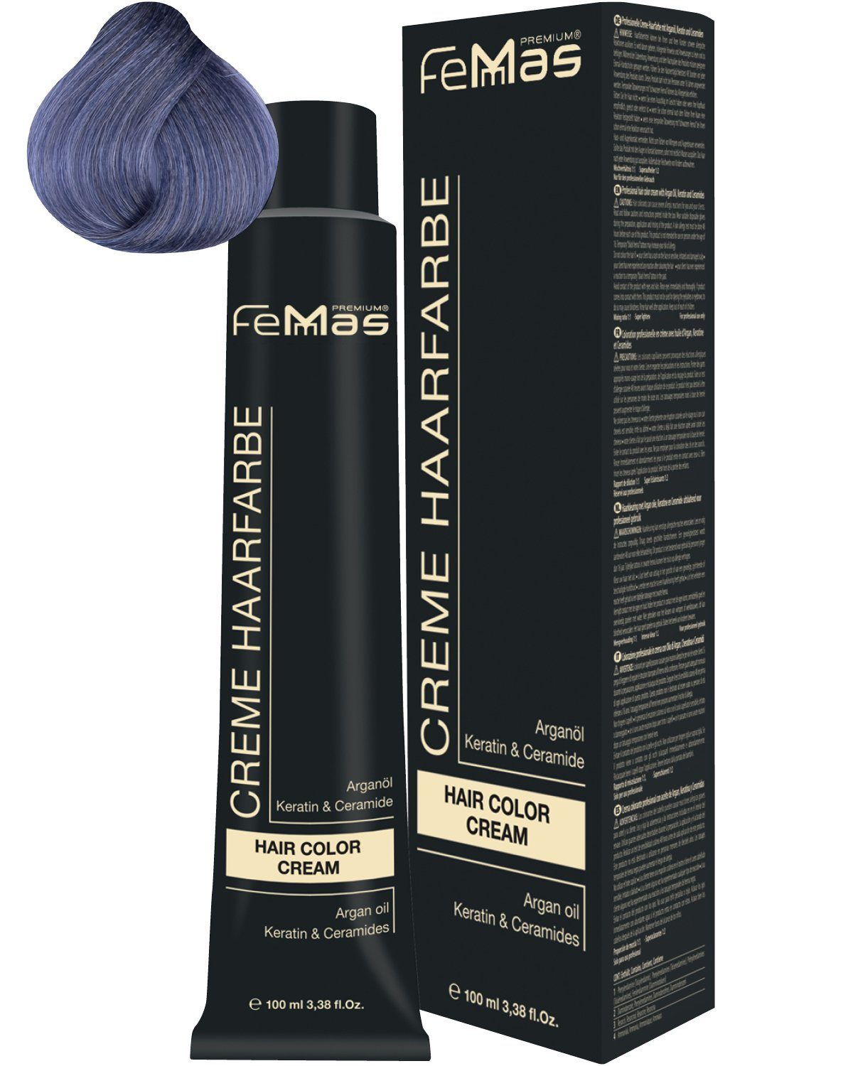 Femmas Premium Haarfarbe FemMas Hair Color Cream 100ml Haarfarbe Metallic Blau