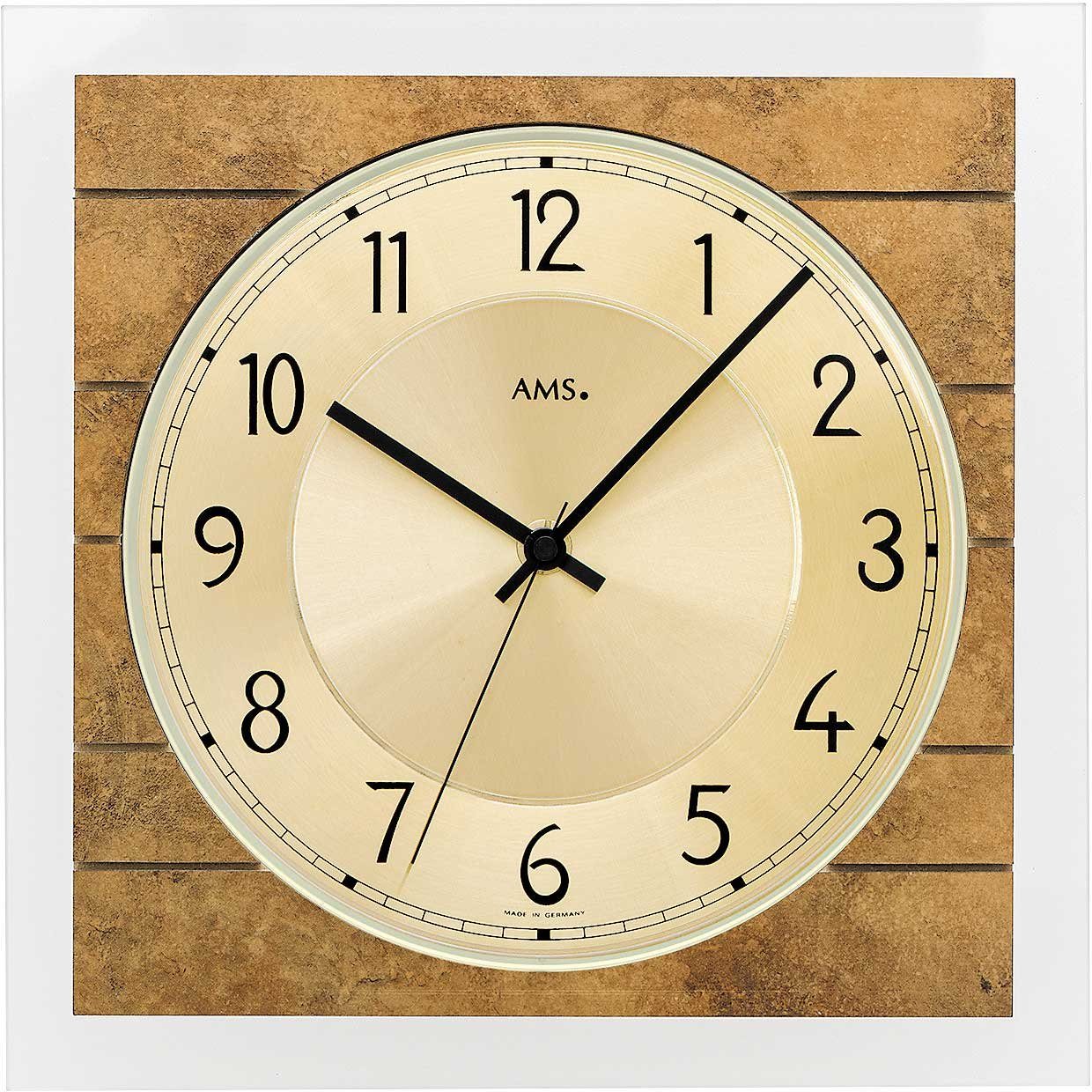 AMS Funkwanduhr Civetta 30cm - Goldenes Design Mit Arabischen Ziffern