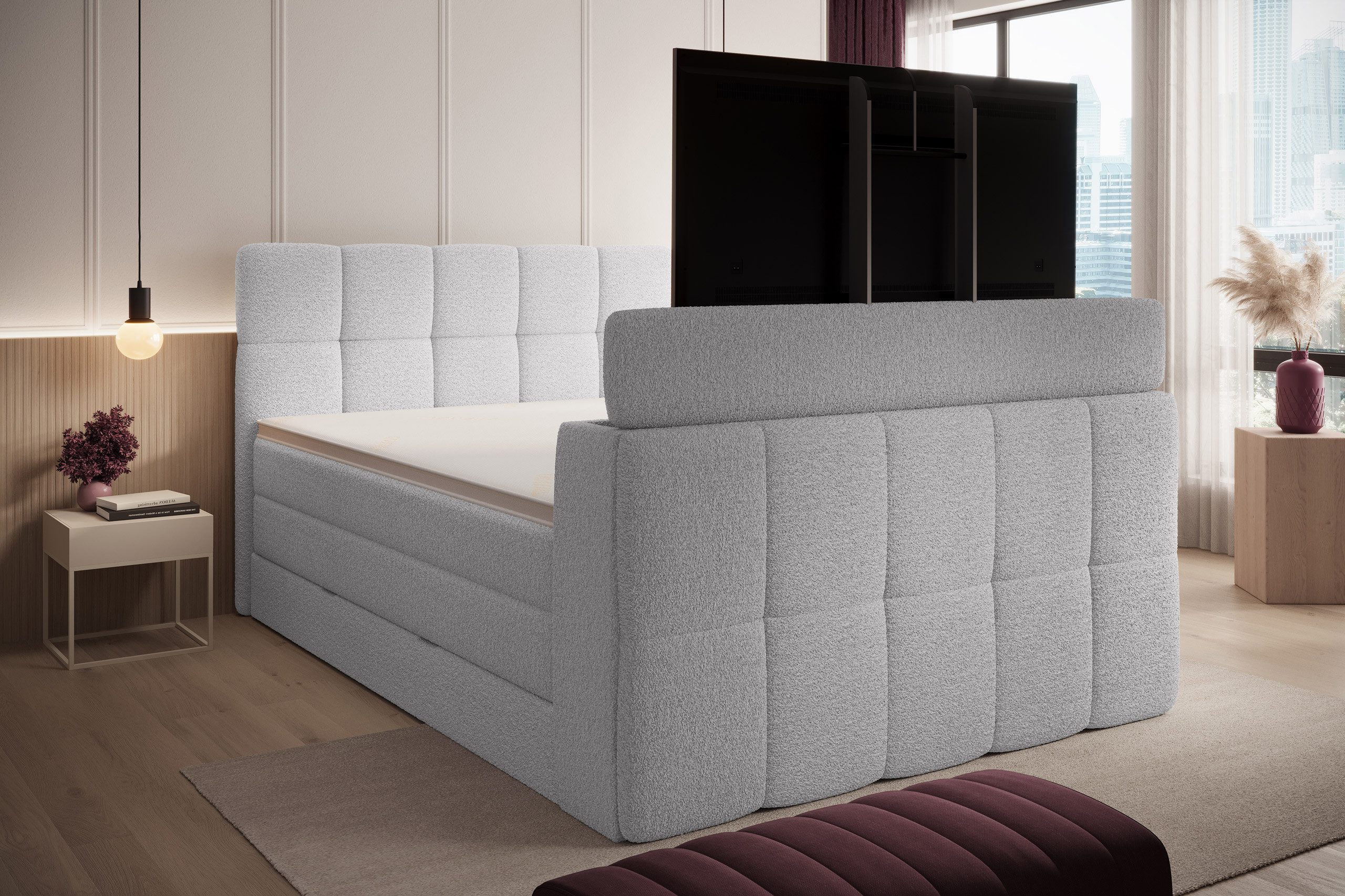 wonello Boxspringbett Madison 3 mit TV-Lift, mit Bettkasten, Taschenfederke günstig online kaufen