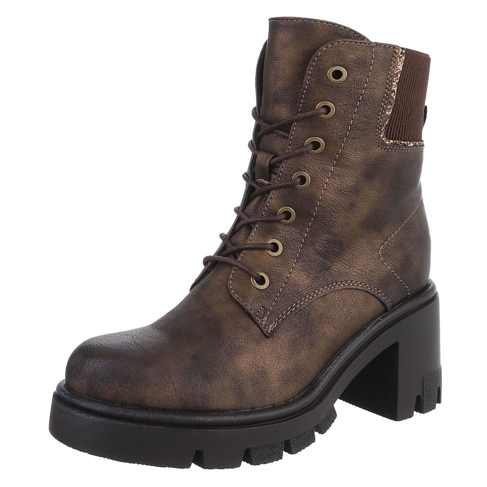 Ital-Design Moderne Schnürstiefel mit Absatz für Damen im Alltag Schnürstie günstig online kaufen