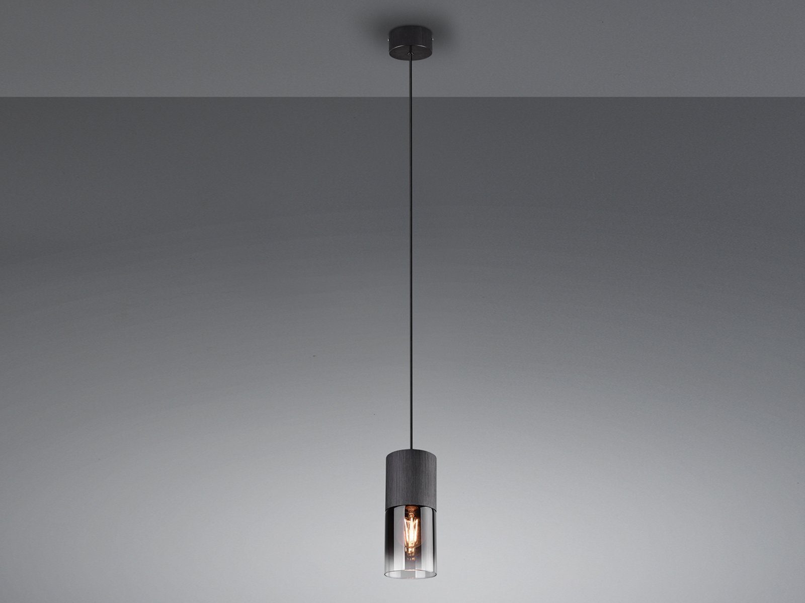 TRIO Leuchten LED Pendelleuchte, LED wechselbar, Warmweiß, klein, Rauchglas einflammig für über Kochinsel & Kücheninsel hängend