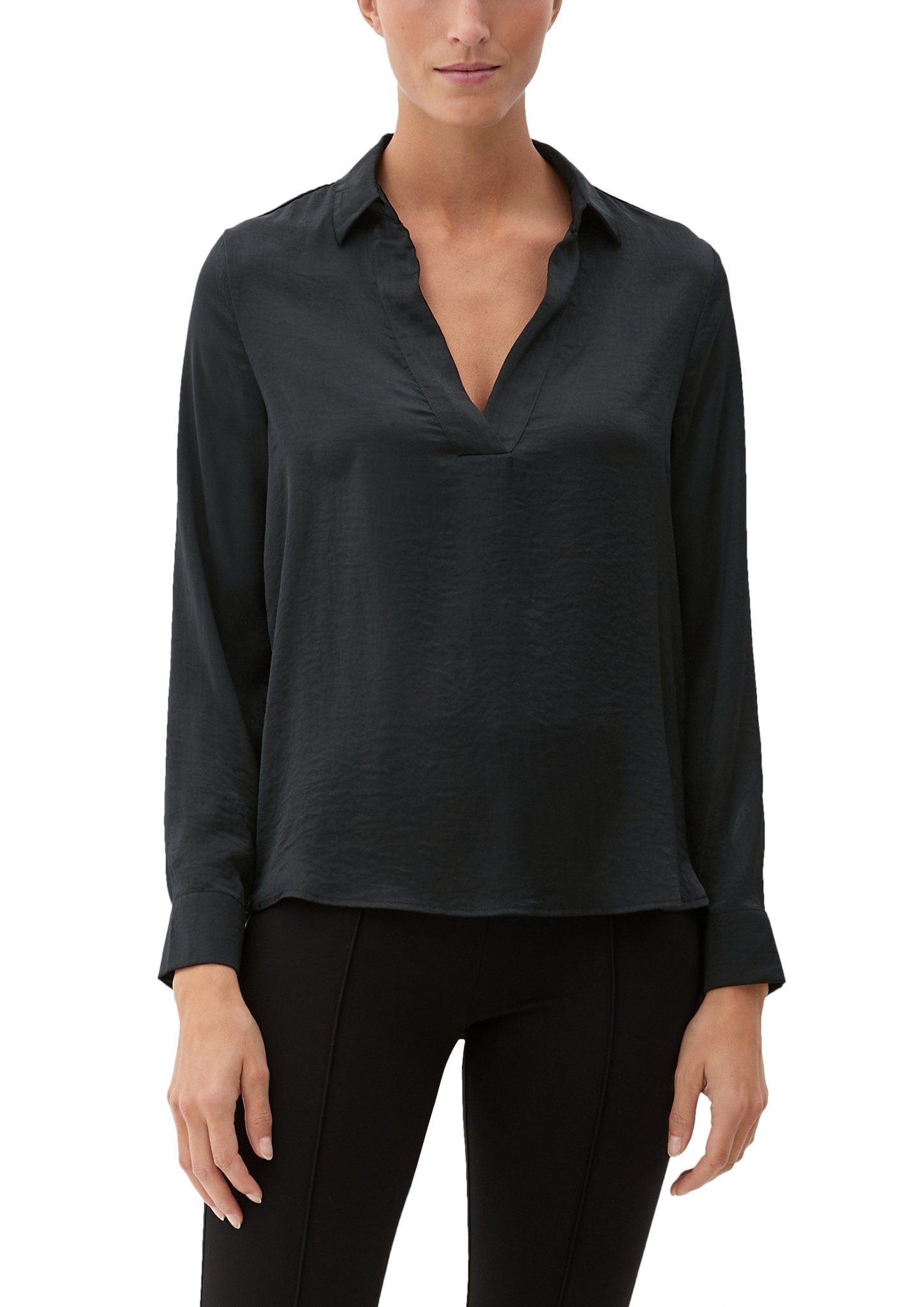 s.Oliver Klassische Bluse Bluse aus Polyester recyceltem schwarz