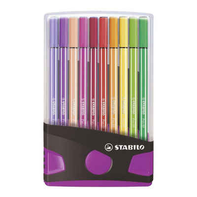 STABILO Faserstift STABILO Pen 68 Filzstift - 1 mm - 20er ColorParade anthrazit + pink