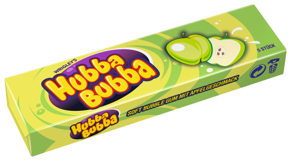 Mars GmbH Süßigkeit HUBBA BUBBA Kaugummi Mix Apfel & Erdbeere (2x10) 20 Packungen