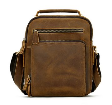 REDOM Umhängetasche Henkeltasche Handtasche Leder Tragetasche Aktentasche Tasche Vintage (Schultertasche Arbeitstasche Messenger-Tasche Top Griff Schultergurt, Ledertasche, Unitasche, Bürotasche, Freizeittasche, Echtes Leder, Echtleder), für Herren Frauen Jungen Freizeit Arbeit Business Schule Büro Reisen