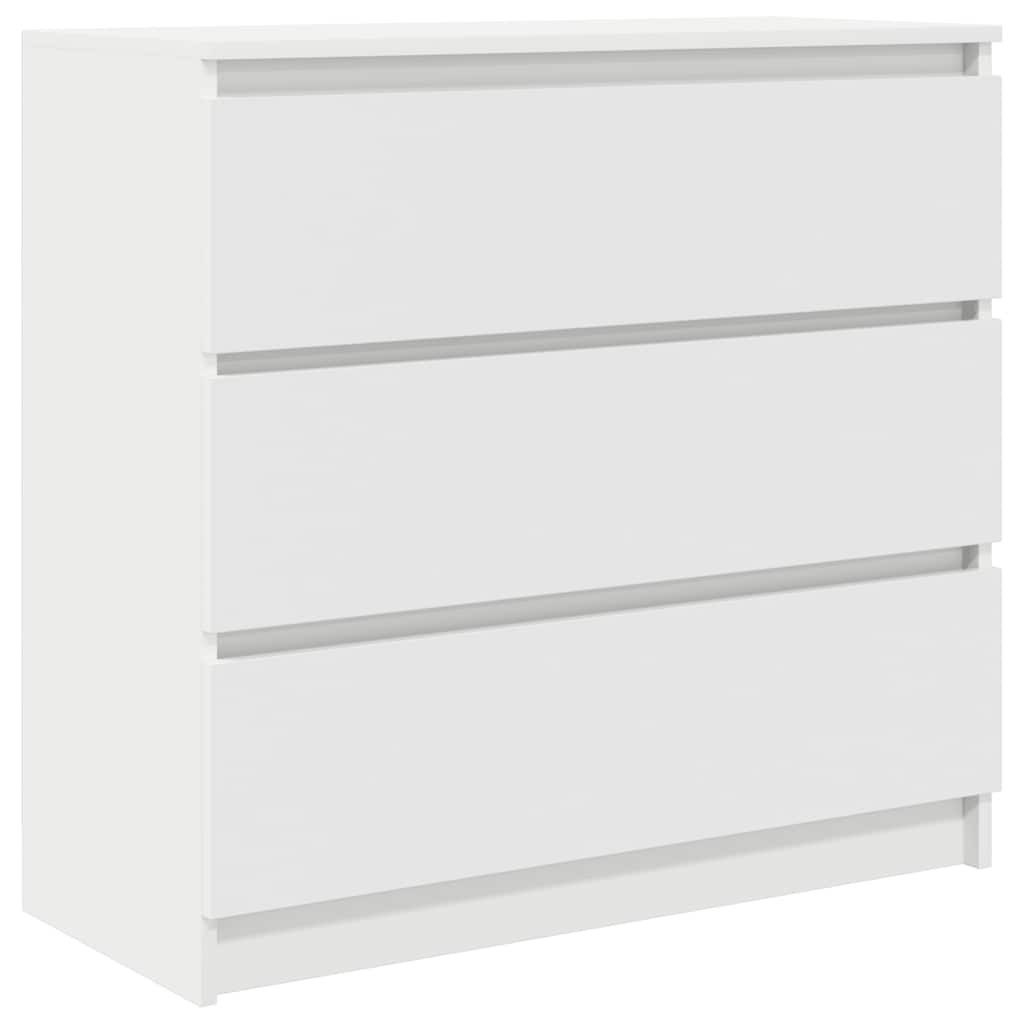 vidaXL Kommode NA Kommode Sideboard Weiß 80x35x76 cm Holzwerkstoff mit 3 Schubladen f