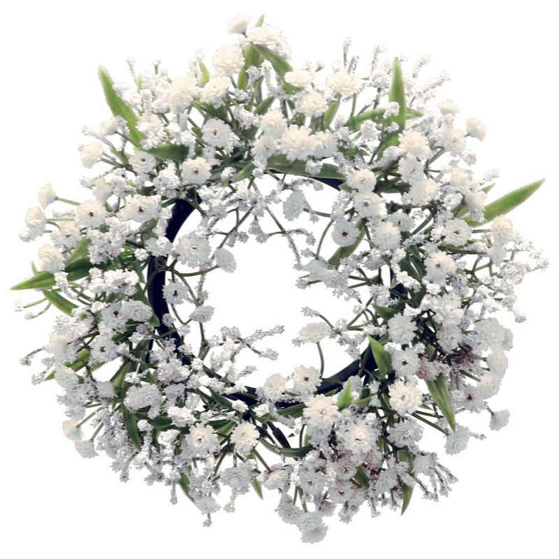 Exner GmbH Garten- & Wohnaccessoires Dekoobjekt Gypsophila Muralis wreath - white - 12 cm