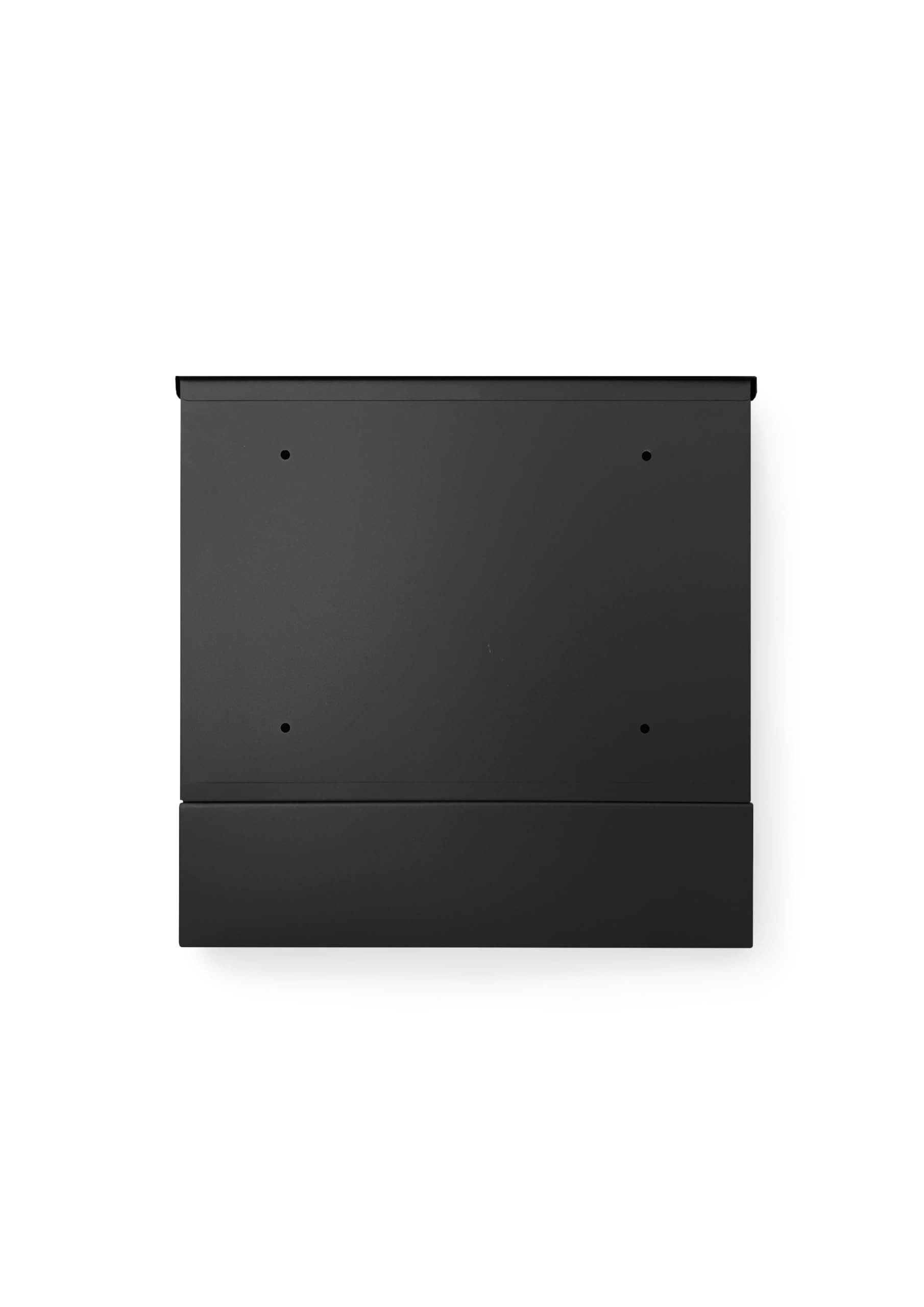 KTC Home Wandbriefkasten Premium Briefkasten Postlux 4.0 Schwarz - mit Edelstahlblende