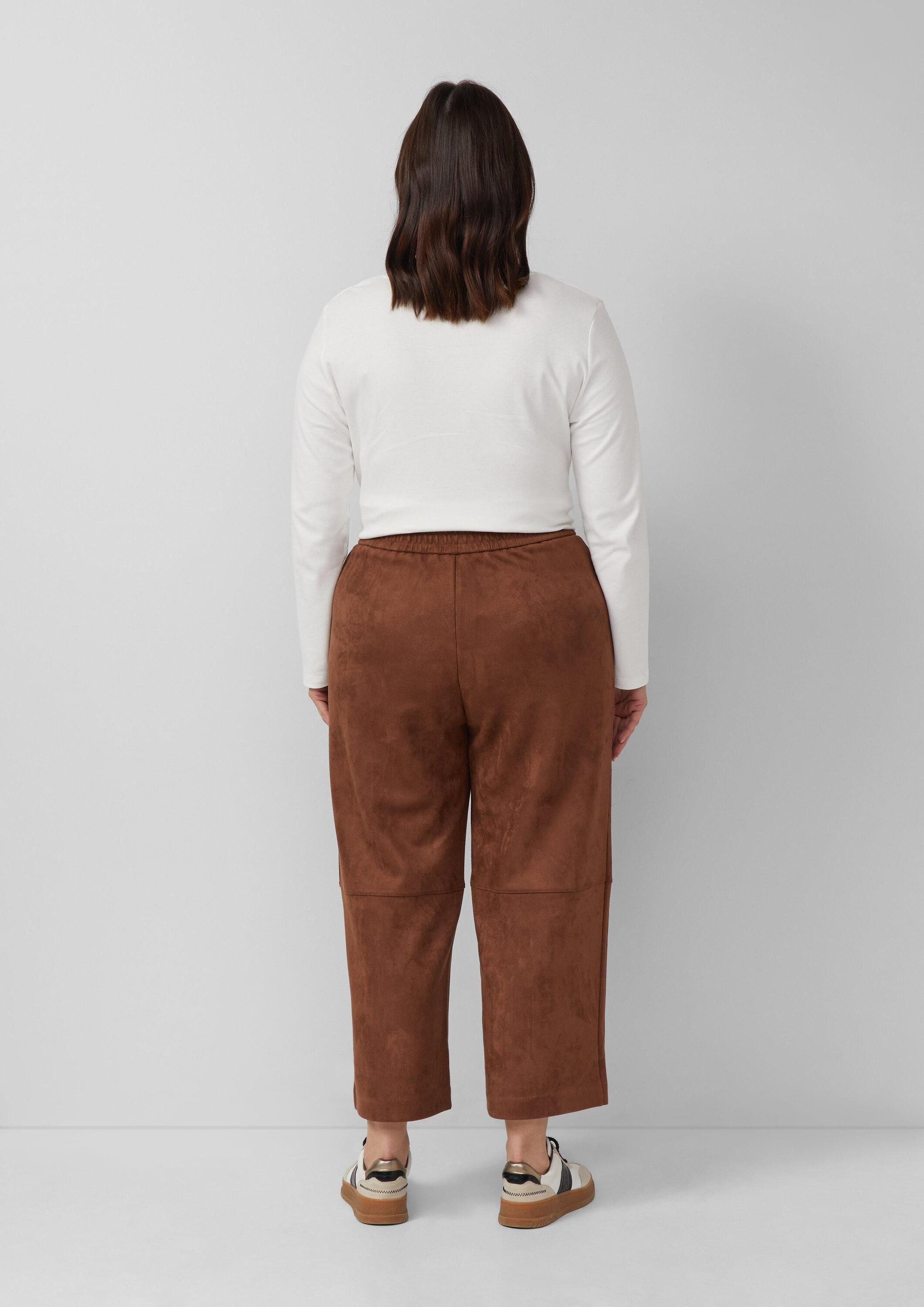 s.Oliver 7/8-Hose Hose Culotte in Veloursleder-Optik