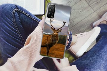 MuchoWow Handyhülle Hirsche - Berge - Wasser - Landschaft - Tiere - Bäume, Phone Case, Handyhülle Xiaomi Mi 10T, Silikon, Schutzhülle