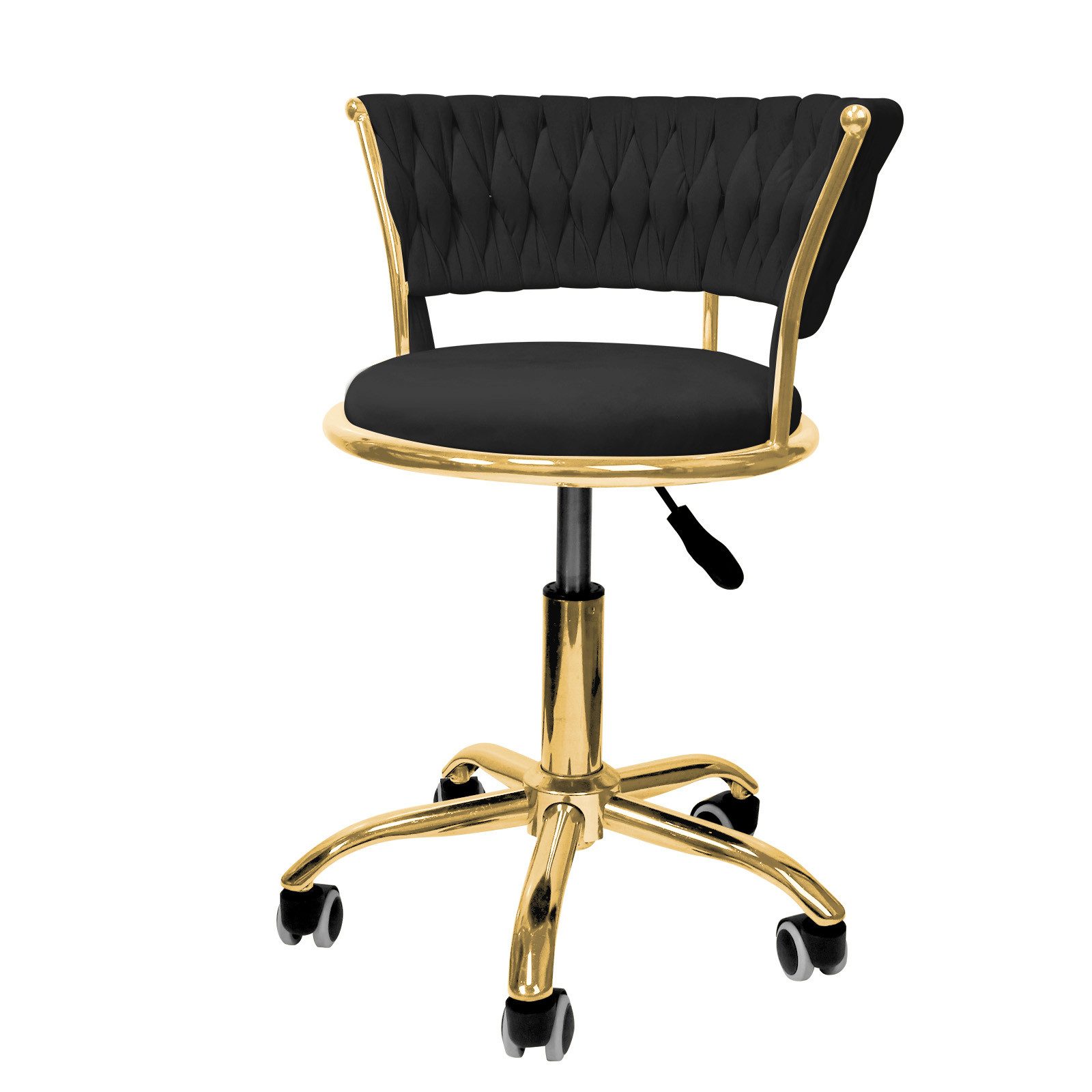 JEOBEST Barhocker Barstuhl Küchenhocker mit gewebte Lehne und Fußstütze, (1 St) 360°Drehbar, Höhenverstellbar, Samtstuhl mit Metallrahmen