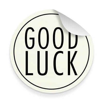 itenga Aufkleber itenga Sticker 10 x Good Luck Strukturpapier Groß Rund 9,5cm