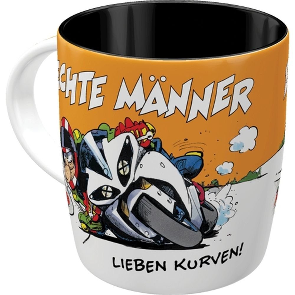 Kaffeetasse Tasse Kurven! Echte Männer MOTOmania - lieben - Nostalgic-Art