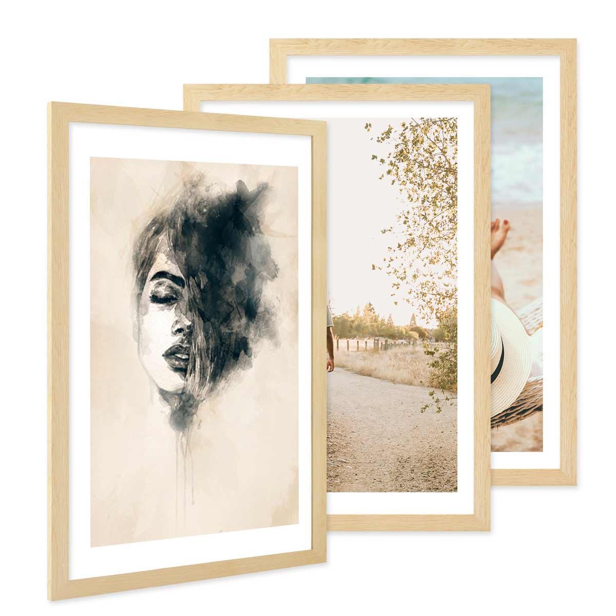 PHOTOLINI Bilderrahmen 3er Set breite Rahmen, günstig online kaufen