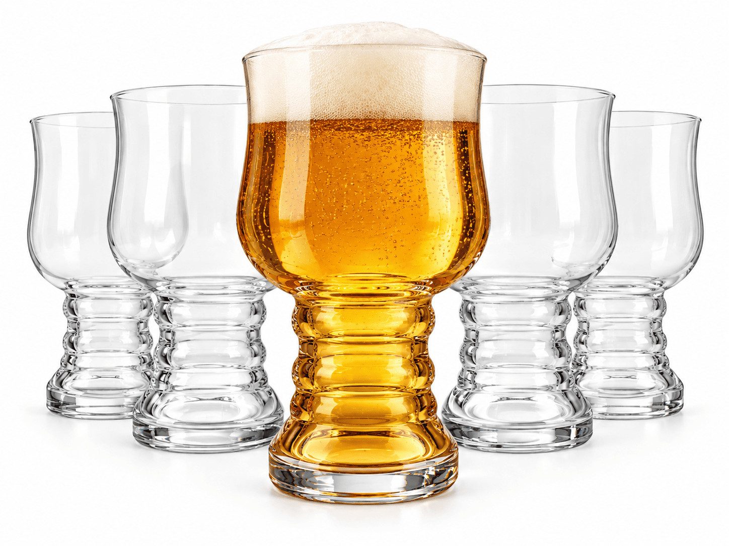 Sendez Bierglas 6er Set Biergläser 500 ml Craft Beer Gläser mit Profilfuß, 6-tlg., Glas
