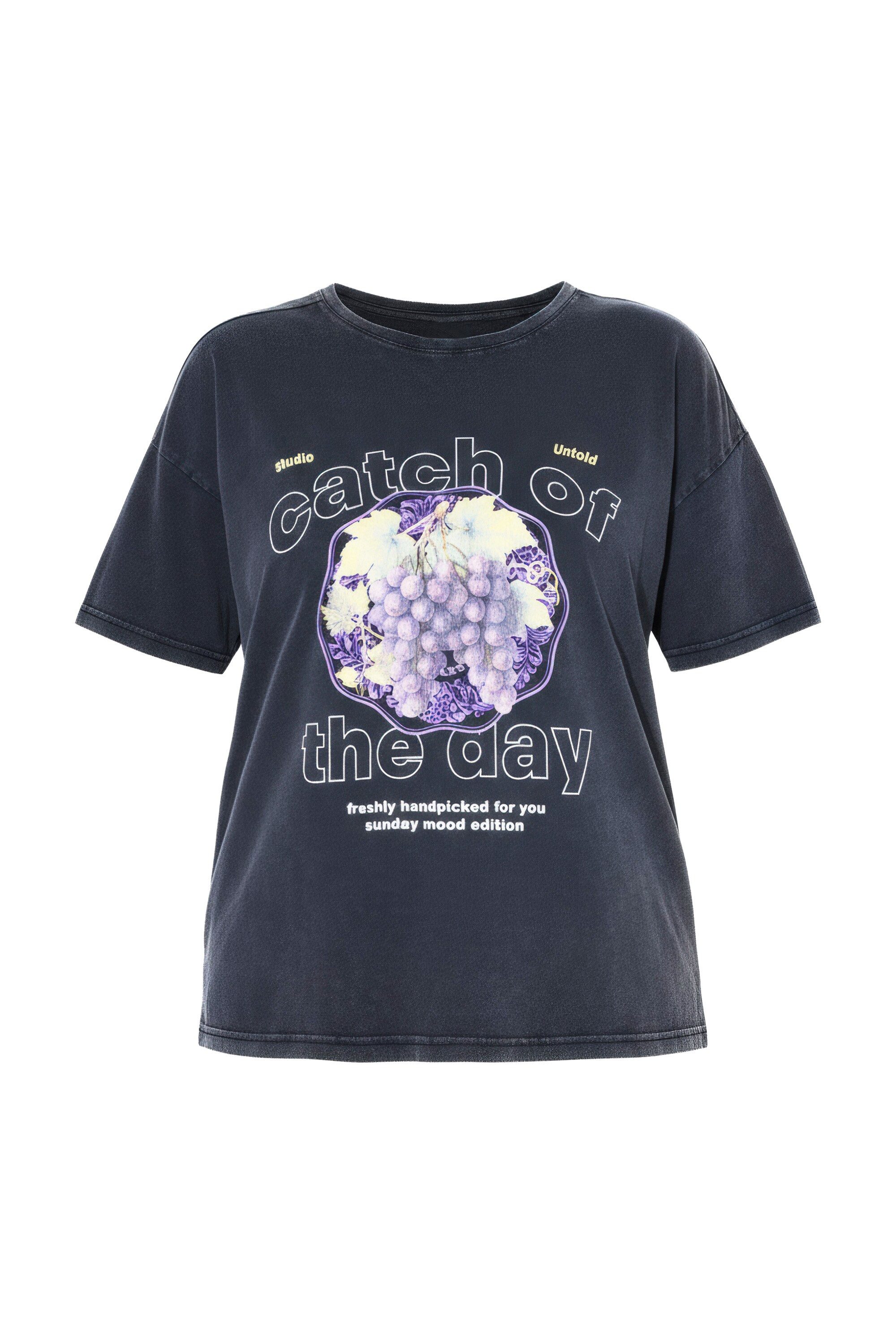 Studio Untold T-Shirt T-Shirt Grapes Print Vintage Look Halbarm günstig online kaufen