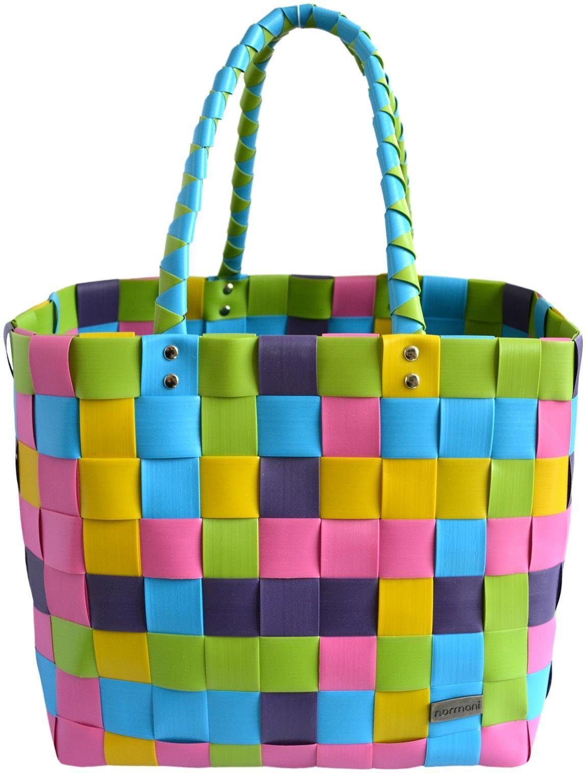 normani Einkaufskorb Einkaufskorb Einkaufstasche aus Kunststoff, 20 l, Flechtkorb aus pflegeleichtem Material Lolly Pop