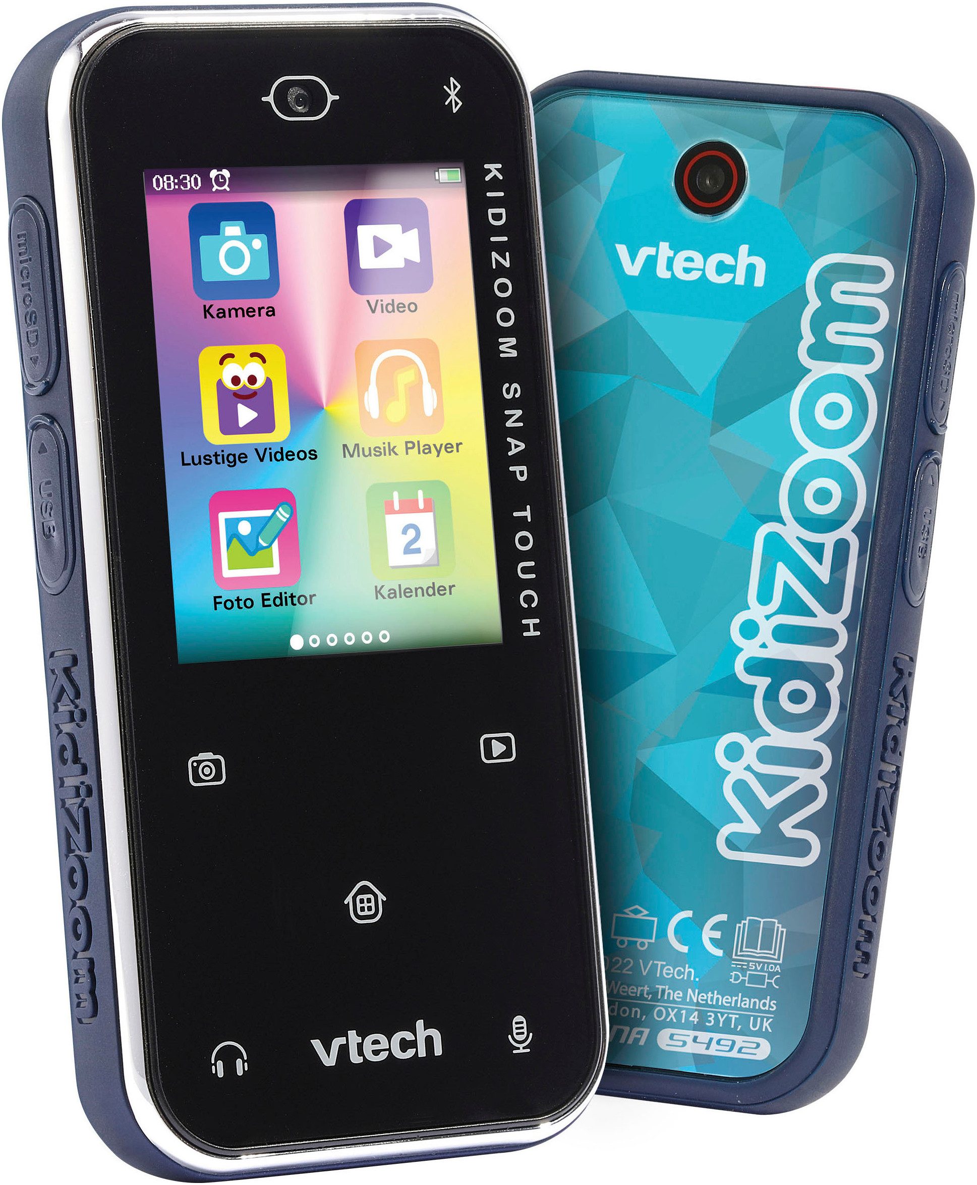 Vtech® KidiZoom Snap Touch, blau Kinderkamera (im coolen Smartphone-Format; inklusive Tragetasche)