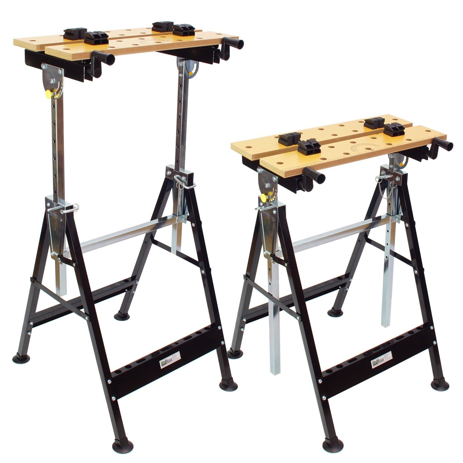 Klappbock 2er Set 100 kg Werkbank Klappbar höhenverstellbar Werktisch Spanntisch