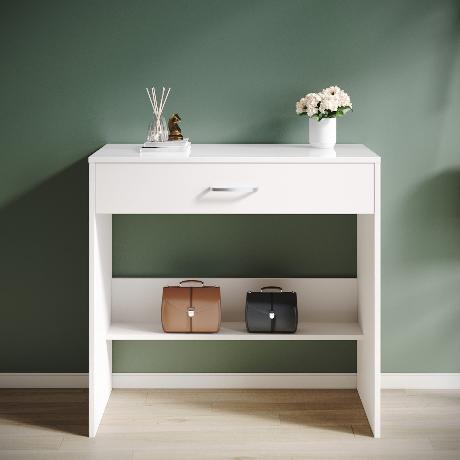 SONNI Schminktisch Schwarz/weiß/Rosa Schminktisch mit abnehmbarer Lichtleiste