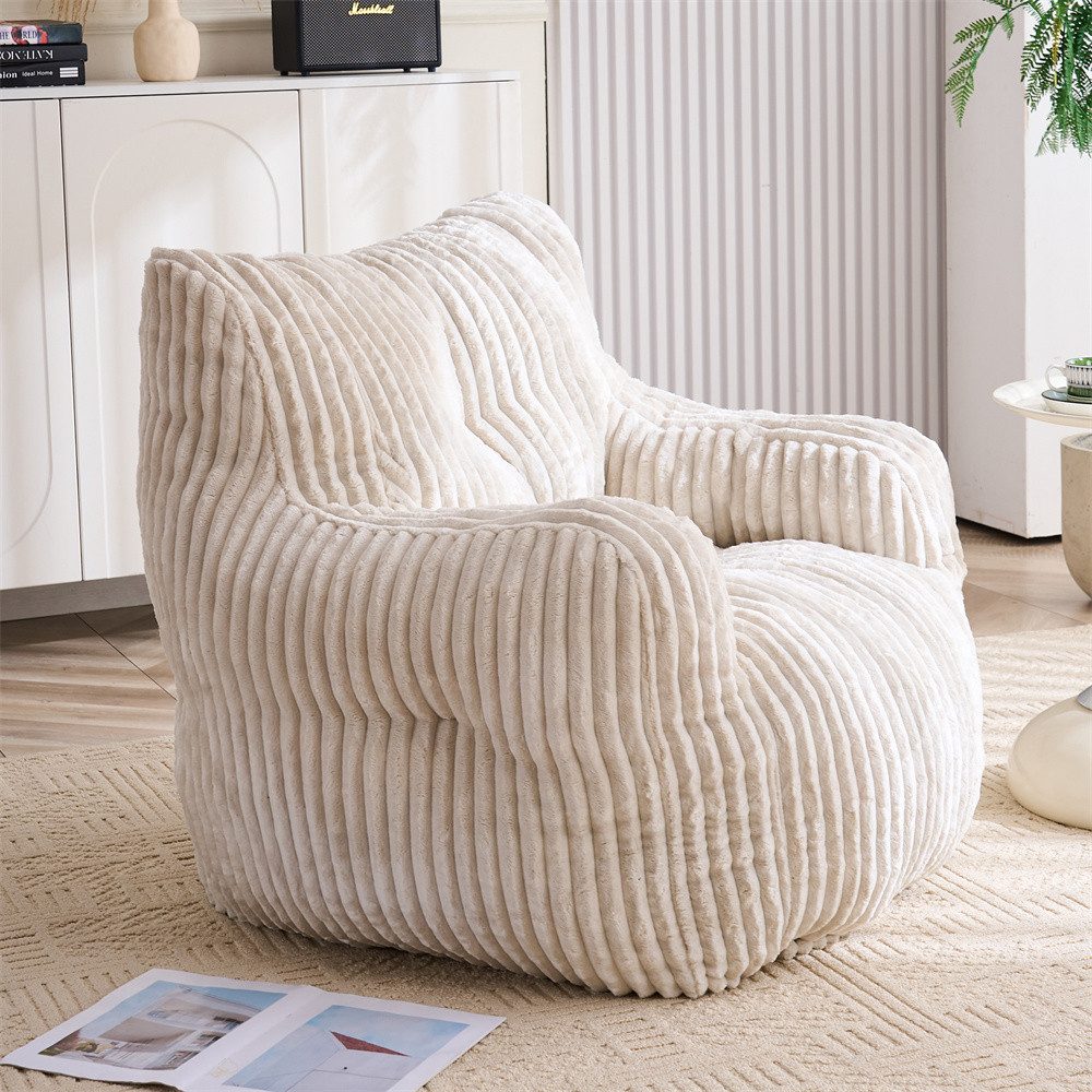 REDOM Sitzsack Bodensofa (gesteppter Schaumstoff-Sitzsack mit Cordstoff-Bezug, 1 St., 94*100*70cm)