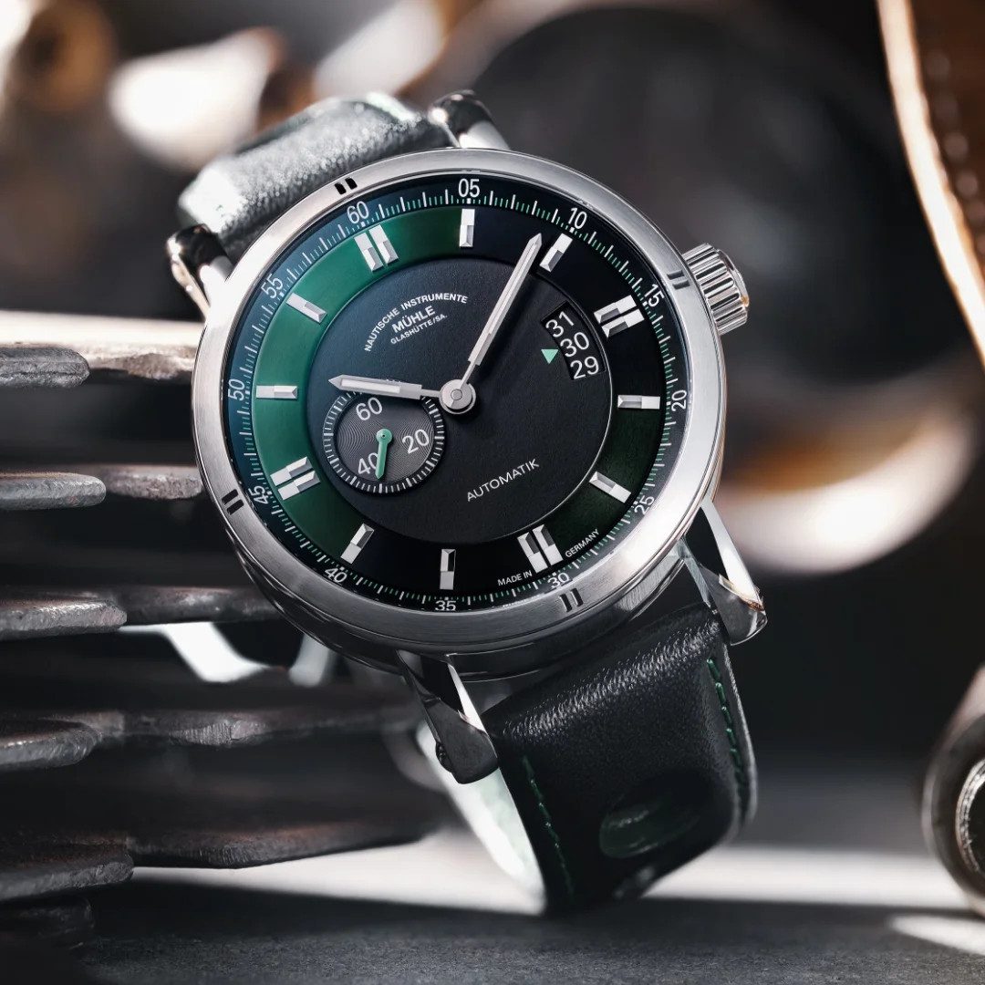Nautische Instrumente Mühle Glashütte/Sa. Automatikuhr Herrenuhr Mühle Glashütte Teutonia Sport II Racing Green