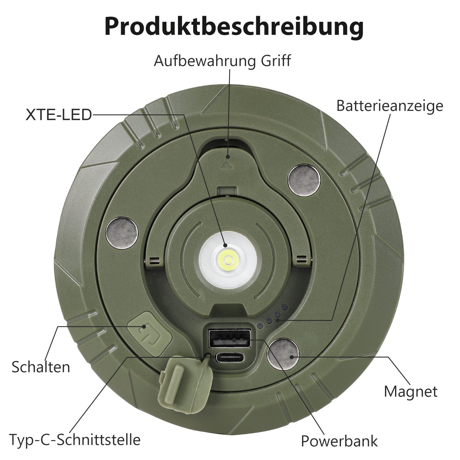 PRIISF LED Taschenlampe LED-Lichterkette Tragbare Zelt Laterne Aufladbar We günstig online kaufen