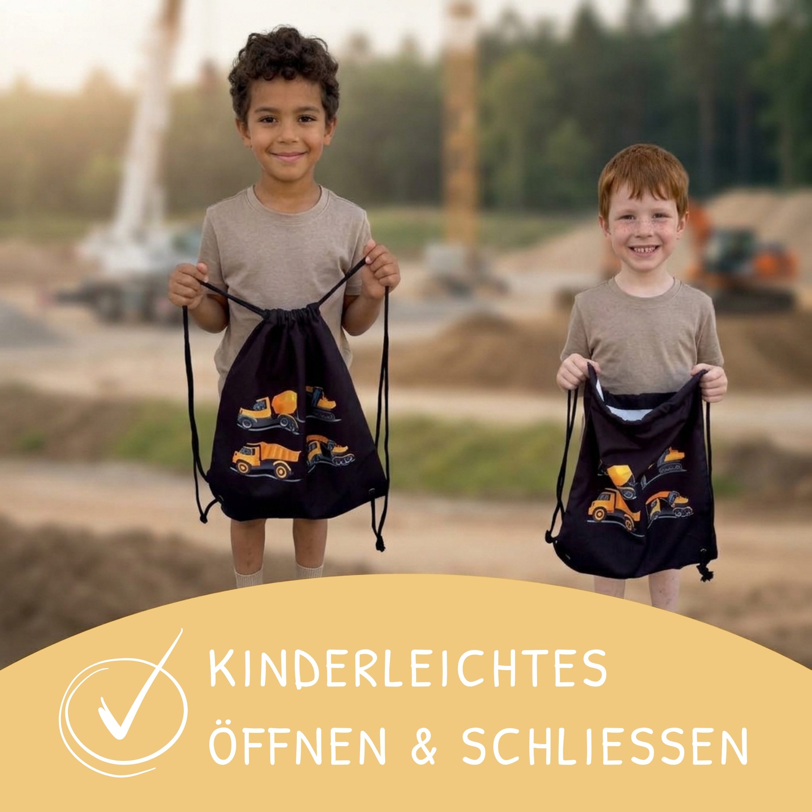 HECKBO Turnbeutel Kinder Turnbeutel 80% Baumwolle verschiedene Motive – Bild 5 von 5