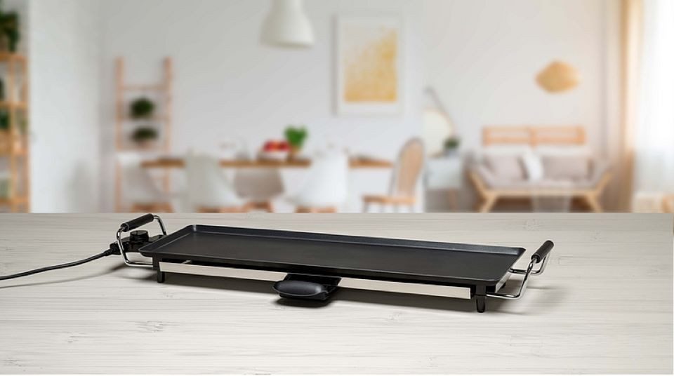 *Alpina* Teppanyakigrill *Alpina* Grill-Teppenyaki, 2000 Watt, Edelstahloptik, 2000 W, antihaftbeschichtet