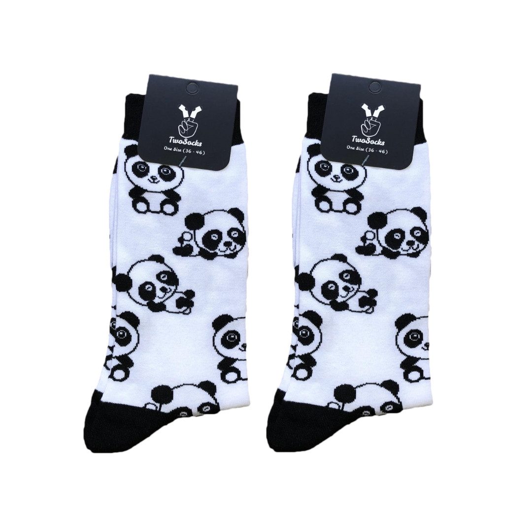 TwoSocks Freizeitsocken Panda Socken lustige Socken Herren & Damen, Einheitsgröße (2-Paar)