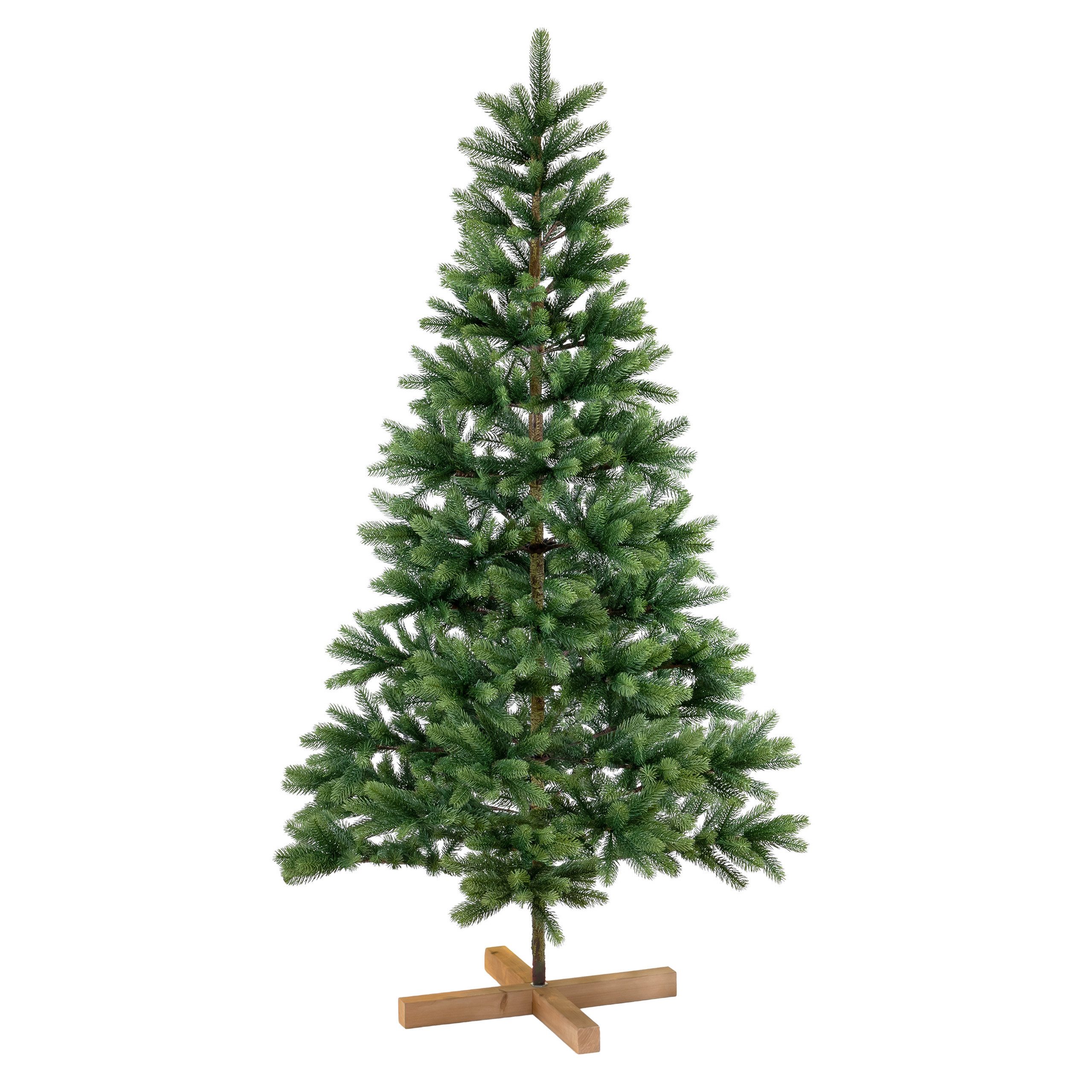 IC Winterworld Künstlicher Weihnachtsbaum 180 cm naturgetreuer künstlicher XL Weihnachtsbaum, Künstliche Normanntanne, Nordmanntannen-Optik, ca. 922 Äste, PE Nadeln, Holz Baumständer