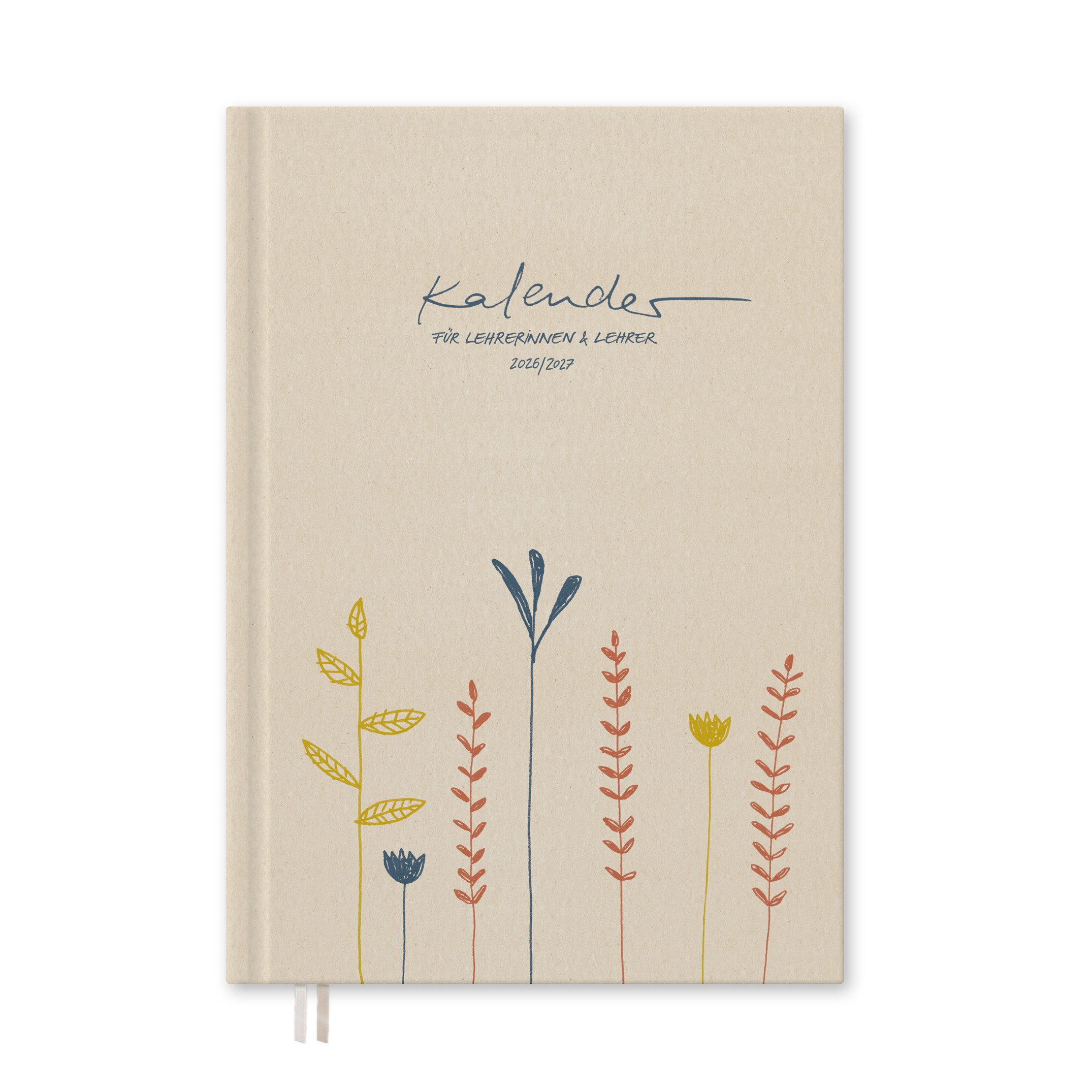 Eine der Guten Verlag Lehrerkalender Lehrerplaner 2026 2027 - A4, creme beige, 1 Doppelseite / Woche, Schuljahr 26/27, 224 S. Hardcover, klimaneutral