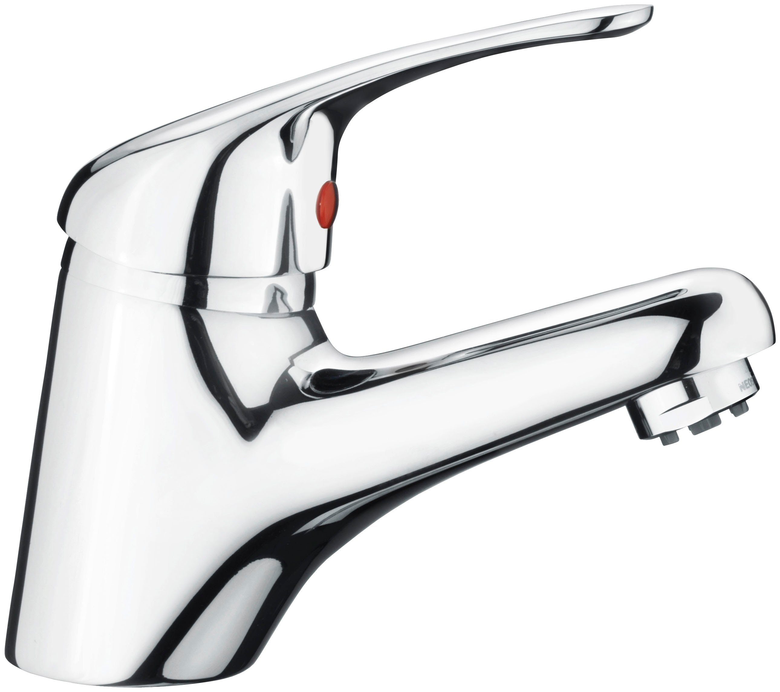 CORNAT Waschtischarmatur "Yago" - Niederdruck - Verchromter Messingkörper - Normale Auslaufhöhe Mit Ablaufgarnitur / Wasserhahn Bad / Waschbecken-Armatur / Bada – Bild 4 von 5