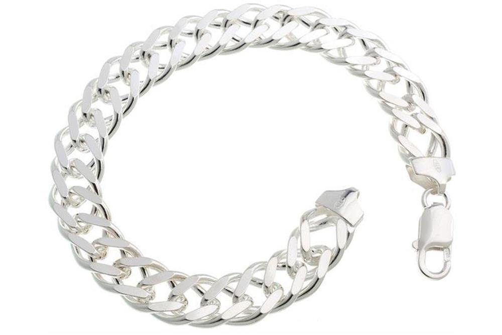 Silberkettenstore Silberarmband Zwillingspanzerkette Armband 11mm - 925 Silber | Silberarmbänder