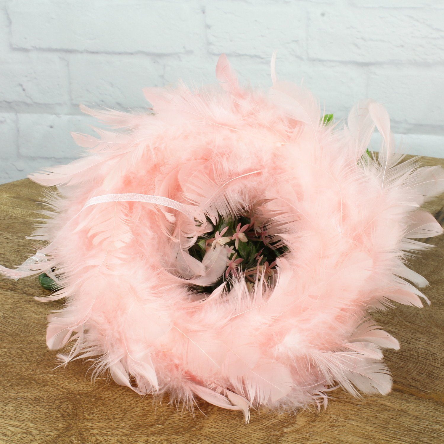Macosa Home Osterkranz, Federkranz rosa Federn 15 cm Tischdeko Kränze ...