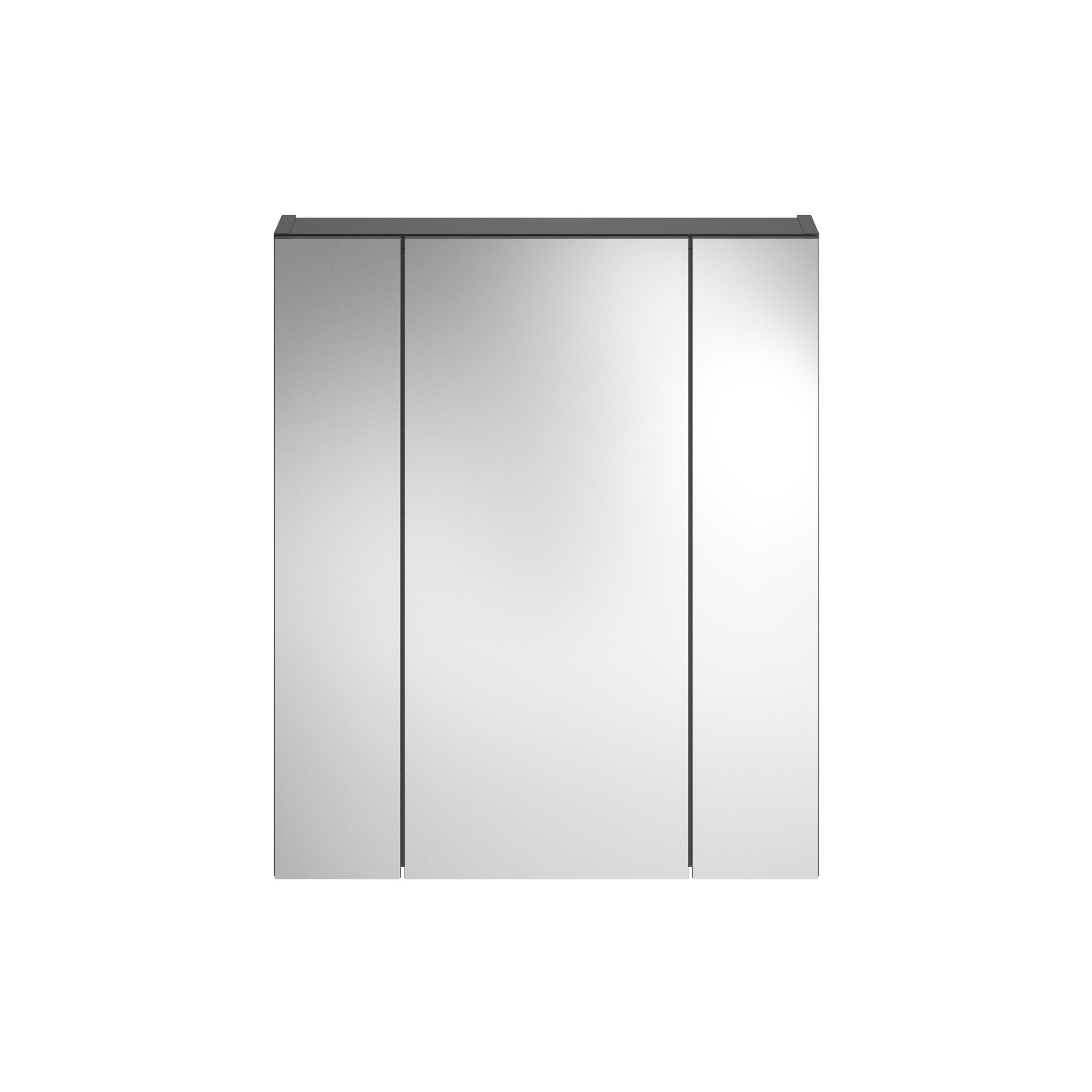 xonox.home Badezimmerspiegelschrank in Schwarz / Spiegelglas - 60x70x18cm (BxHxT)