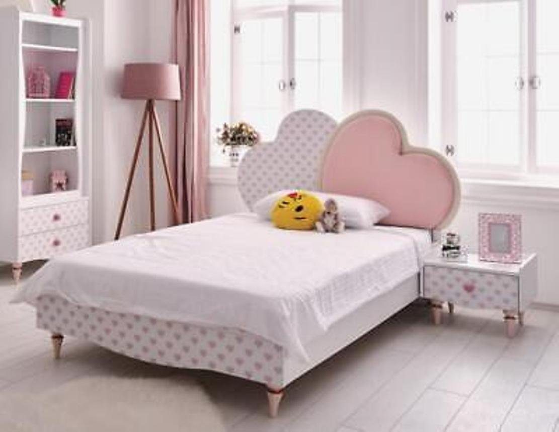 JVmoebel Kinderbett Holz Kinderbett Bett Europa in Kinderzimmer Möbel Luxus Made Kinderbett Betten Weiß,