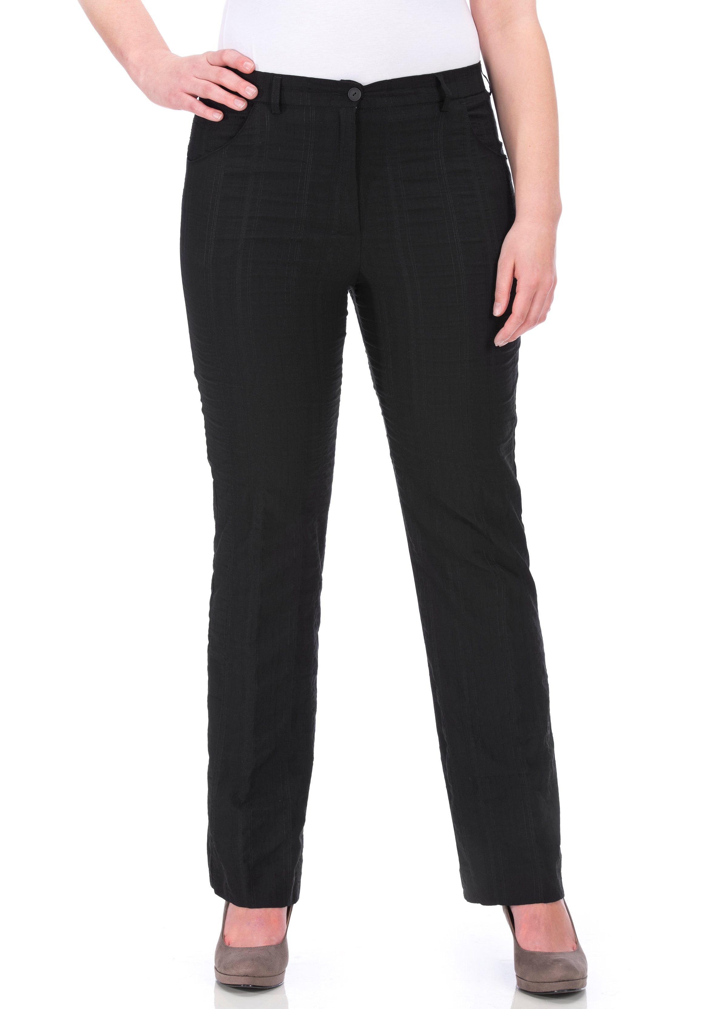 KjBRAND Stoffhose Bea optimale in schwarz gestreift Passform Quer-Stretch