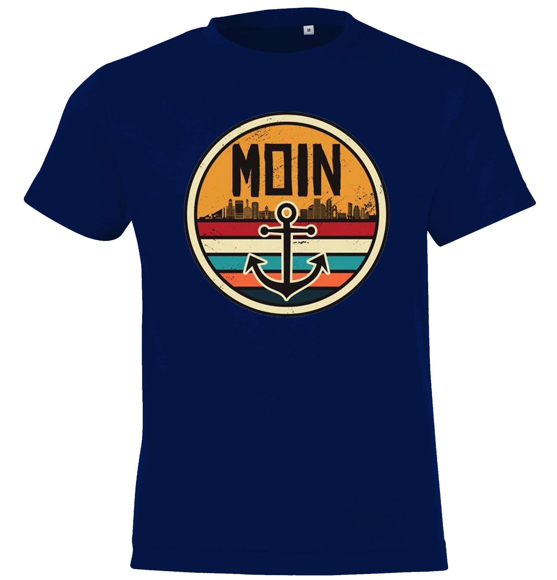 Jungen Youth Kinder Shirt Designz für Frontprint lustigem T-Shirt und mit Moin Mädchen Navyblau