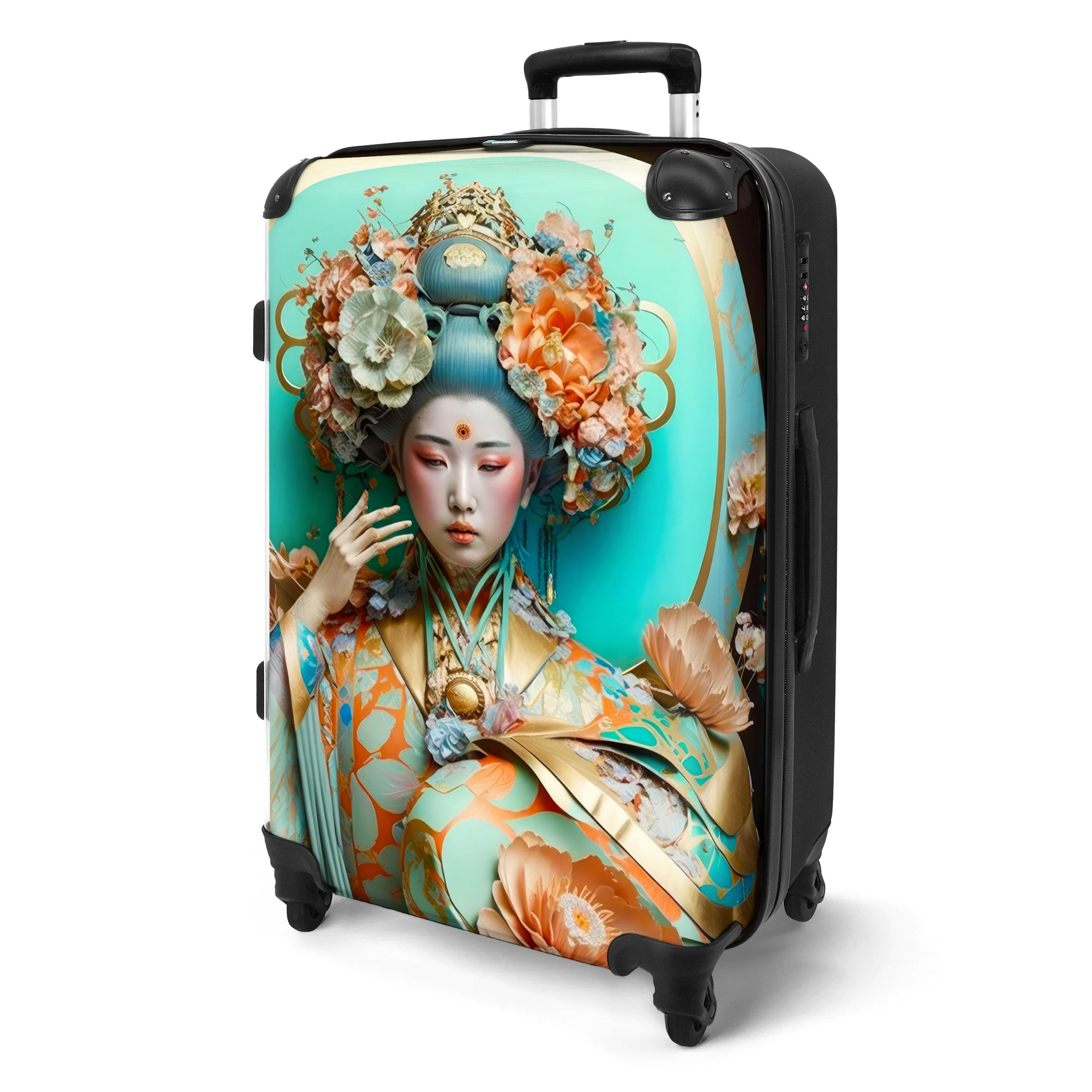 NoBoringSuitcases.com© Hartschalen-Trolley Frau - Kimono - günstig online kaufen
