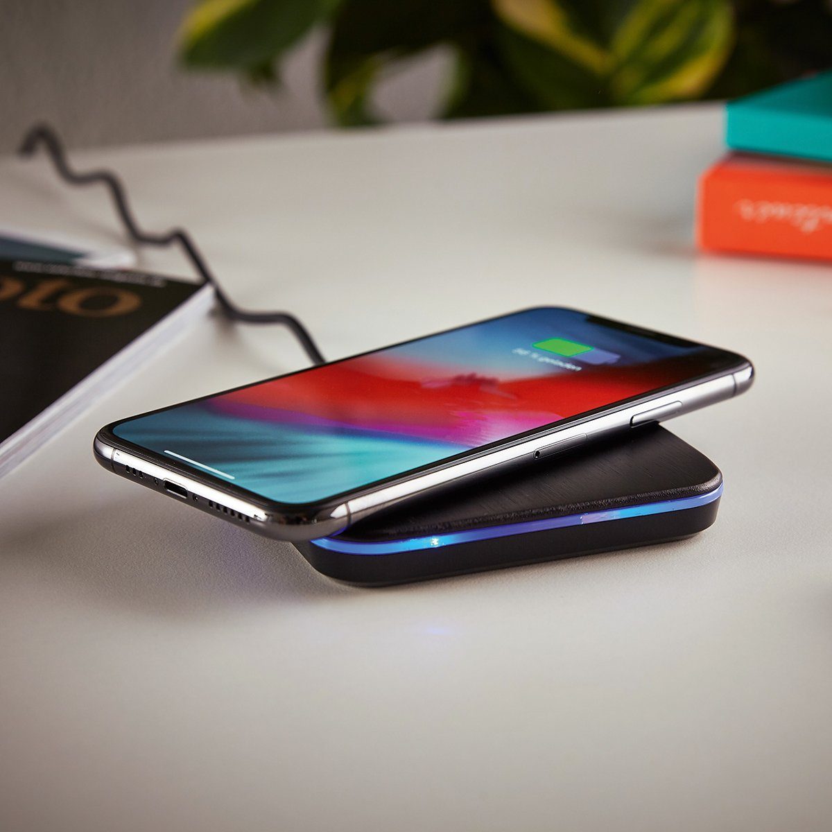 MeLiTec Ladegerät mit drahtloser Ladefunktion, CP03 USB-Ladegerät (QI Ladepad)