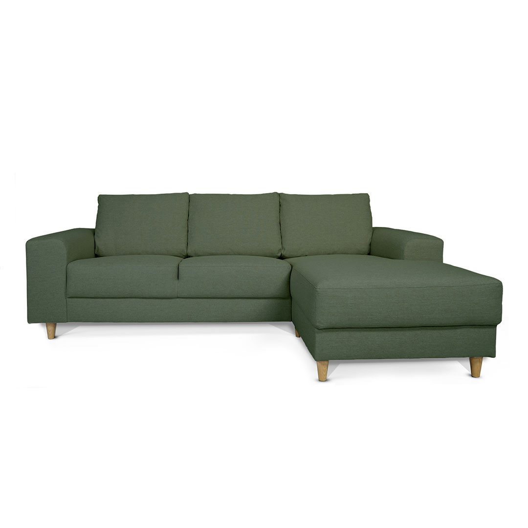 ebuy24 Sofa Nordic Sofa mit Chaiselong rechts gewendet grün.