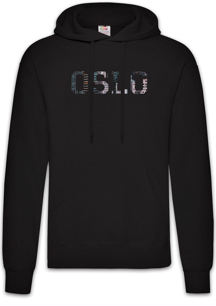 Hoodie Oslo Herren Hoodie Skyline Stadt City Norwegen Norway Norwegian Black