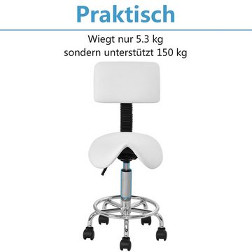 COSTWAY Drehhocker Sattelhocker, mit Lehne, höhenverstellbar, drehbar